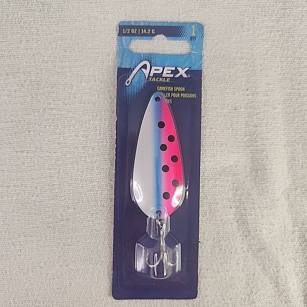 Lure Apex 1/2 Oz Large Spoon Rainbow Trout Fishing Trolling 2 1/8" #SP12-4 Hook